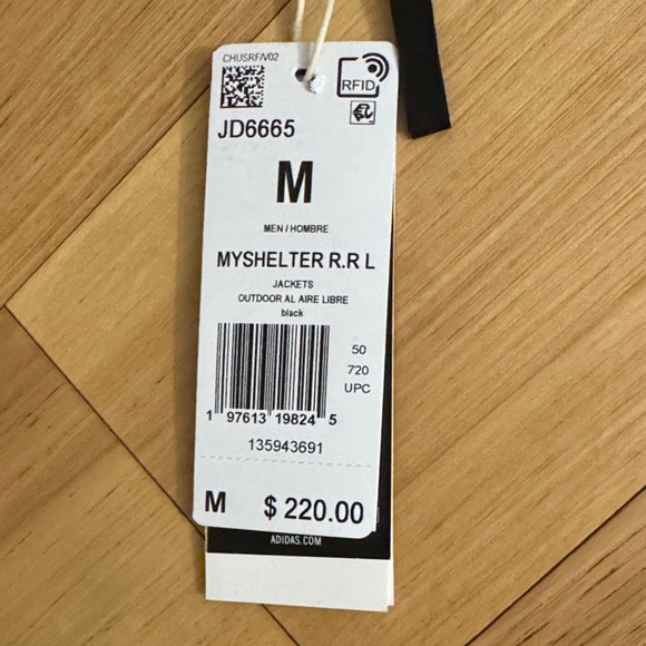 Adidas Myshelter R.R L RAIN.RDY Rain Jacket Men’s Size Medium NWT - Picture 8 of 8